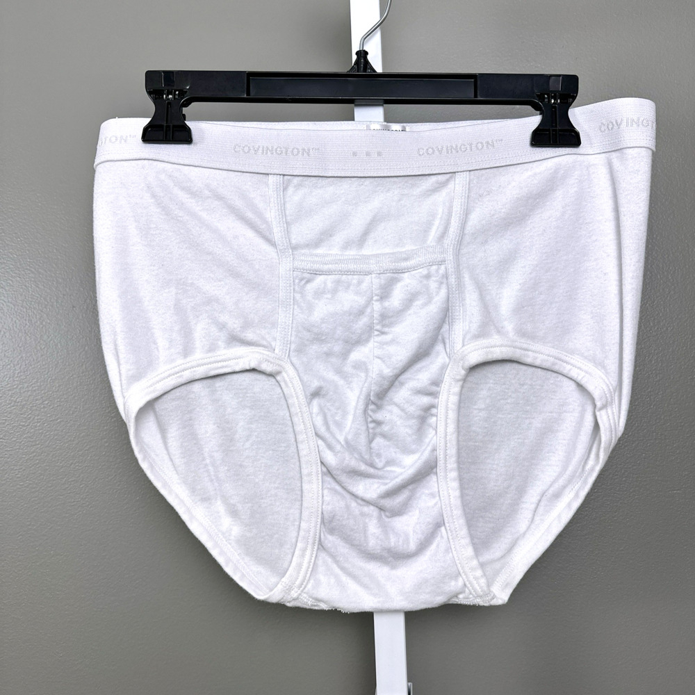 Vintage Covington Briefs Large 36-38 Pouch Pocket White Cotton Sears Underwear